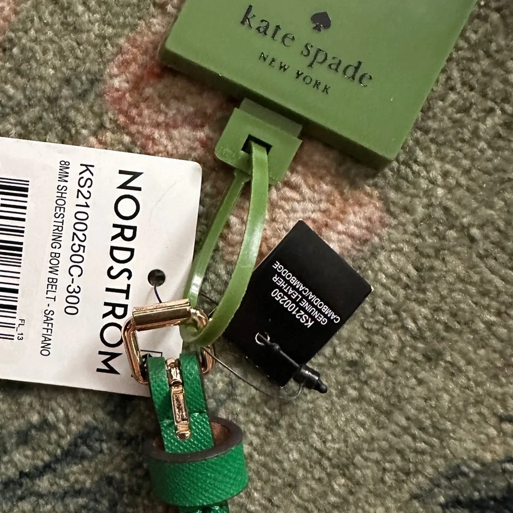 NWT Kate Spade Green Bow Accent Belt 8mm